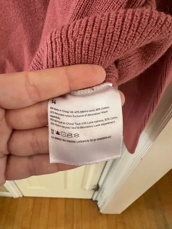 Lululemon Merino Wool-Blend Ribbed Turtleneck Sweater Brier Rose Size 14 - Picture 5 of 11